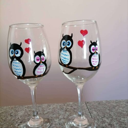 Ръчно рисувани чаши завино - TGH01