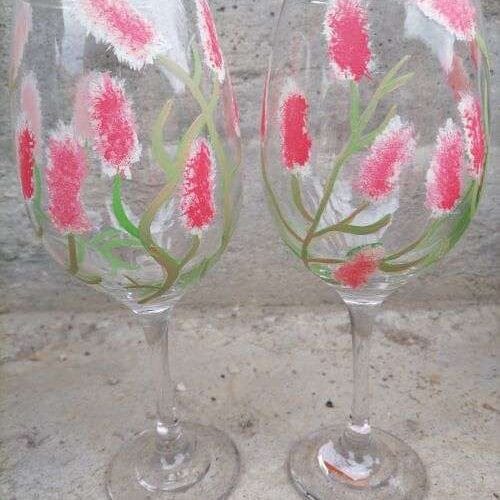 Ръчно рисувани чаши за вино - TGH06