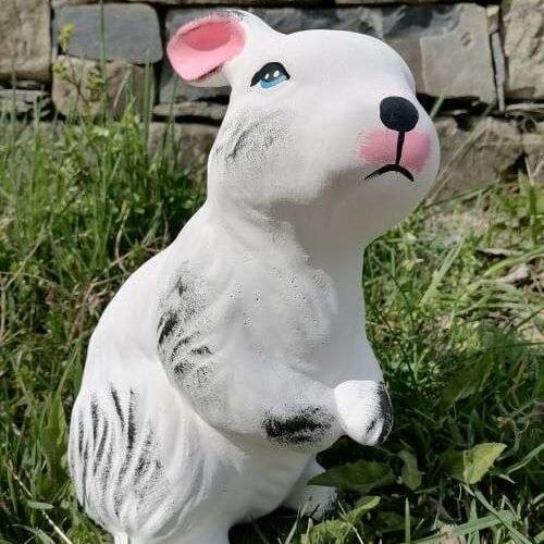 Градинска Фигура Бял Заек - TGC68 - голям