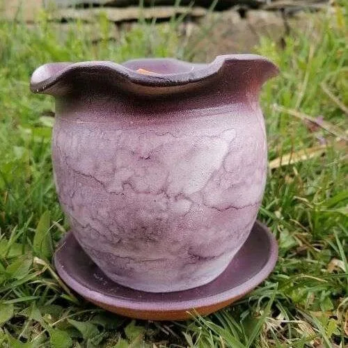 Керамична саксия - TGP335 - малка, лилава