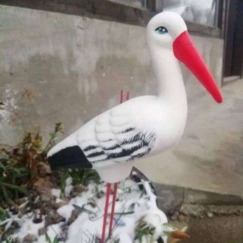 Градинска Фигура Щъркел на метални крака - TGC98 - среден