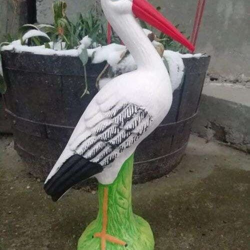 Градинска Фигура Щъркел - TGC96 - на поставка, среден