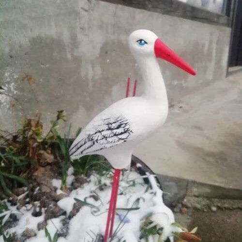 Градинска Фигура Щъркел - TGC97 - среден, метални крака