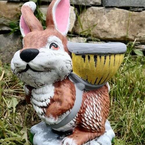 Градинска Фигура Заек с кош - TGC124 - кафяв