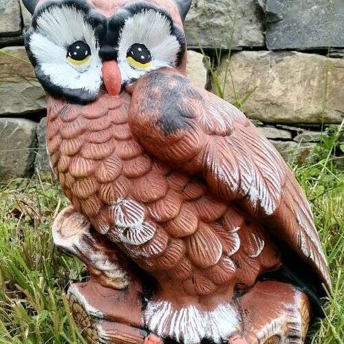 Градинска Фигура Сова най-голяма кафява - TGC125
