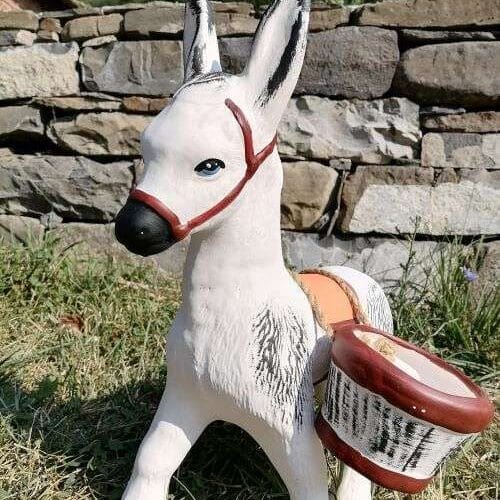 Градинска Фигура Бяло магаре - TGC186- малко