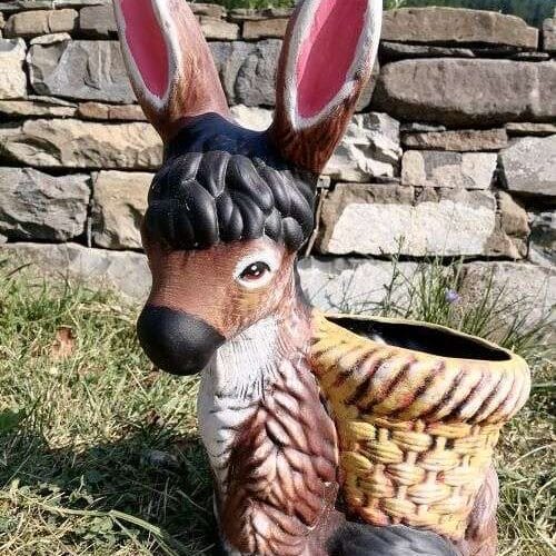 Градинска Фигура Магаре кашпа - TGC188 - кафяво