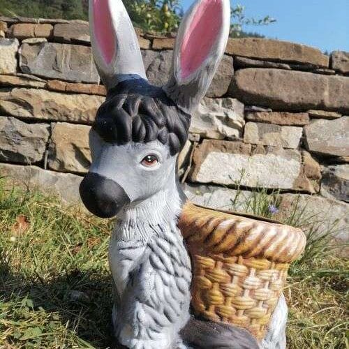 Градинска Фигура Магаре кашпа - TGC189 - сиво