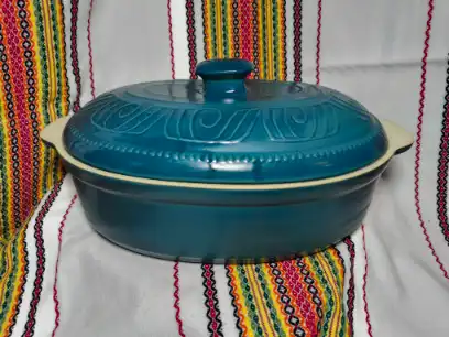 Елипсовиден гювеч бяла керамика 7 литра - TGG920