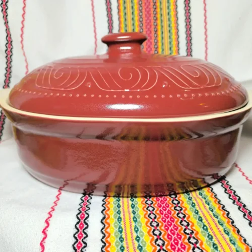 Елипсовиден гювеч бяла керамика 4.5 литра - TGG935