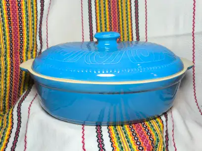 Елипсовиден гювеч бяла керамика 7 литра - TGG921