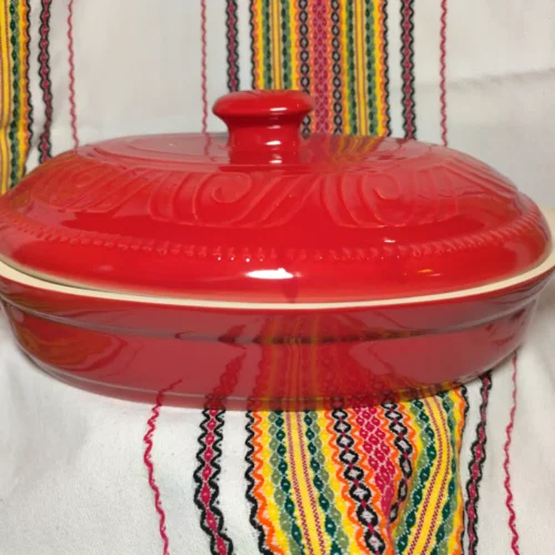 Елипсовиден гювеч бяла керамика 5 литра - TGG907