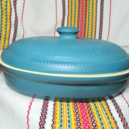 Елипсовиден гювеч бяла керамика 5 литра - TGG908