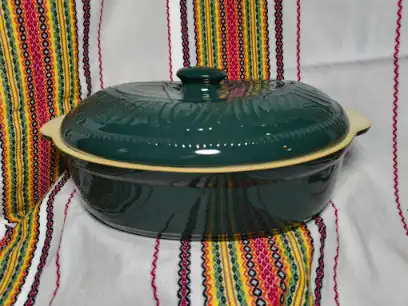 Елипсовиден гювеч бяла керамика 7 литра - TGG942