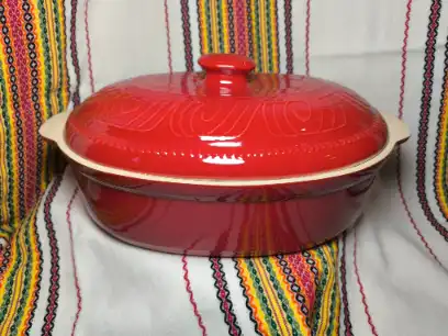 Елипсовиден гювеч бяла керамика 7 литра - TGG912