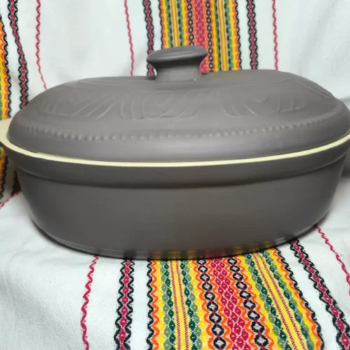 Елипсовиден гювеч бяла керамика 7 литра - TGG913