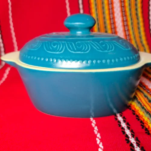 Елипсовидно гювече 600мл Синьо бяла керамика - TGG948